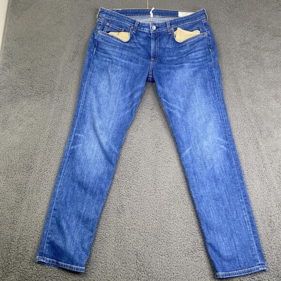 Rag & Bone Dre Jeans Womens 32 Blue Mission CI Low Rise Slim Boyfriend Denim USA - Picture 1 of 11